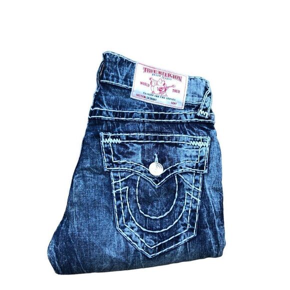 TRUE Religion Jeans Size 30 SKINNY SUPER T Blue - Picture 7 of 11